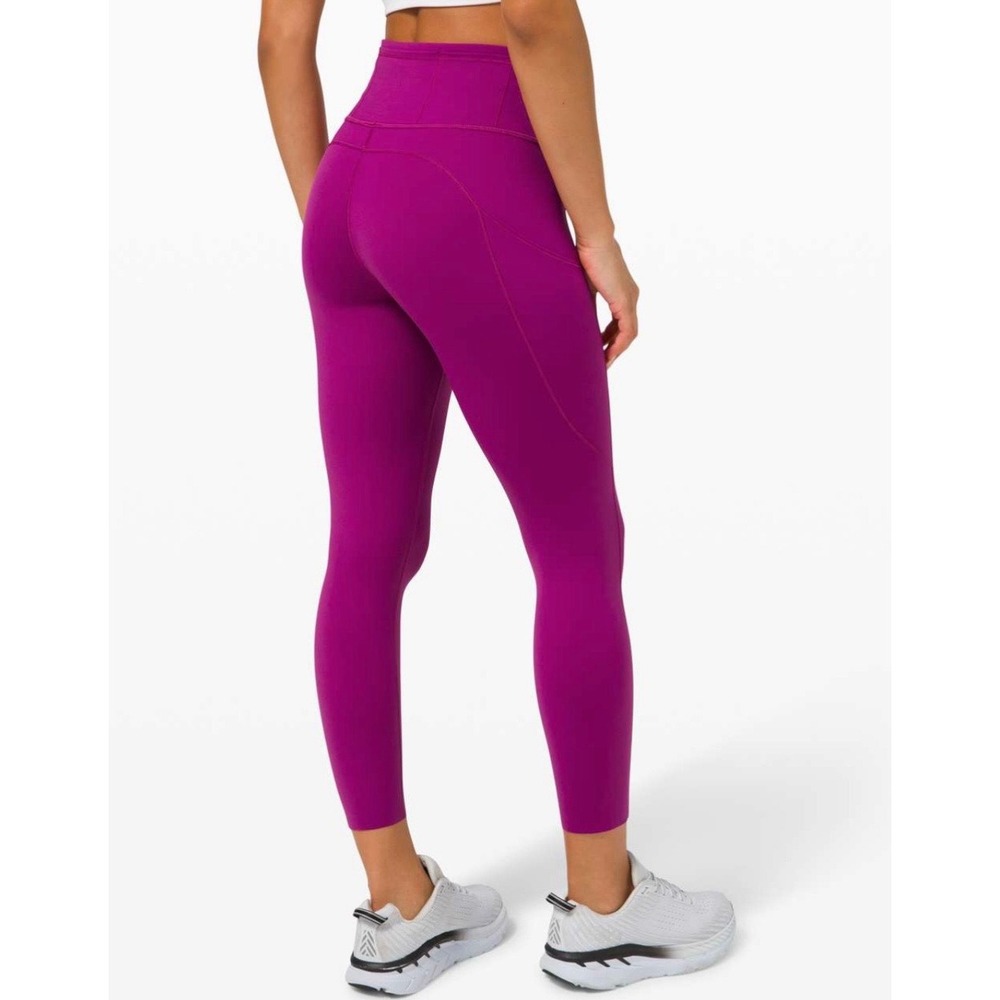 Lululemon Fast and Free High-Rise Crop II 23" Non-Reflective Deep Fuchsia Size 6